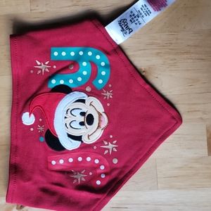 Christmas Mickey mouse bib